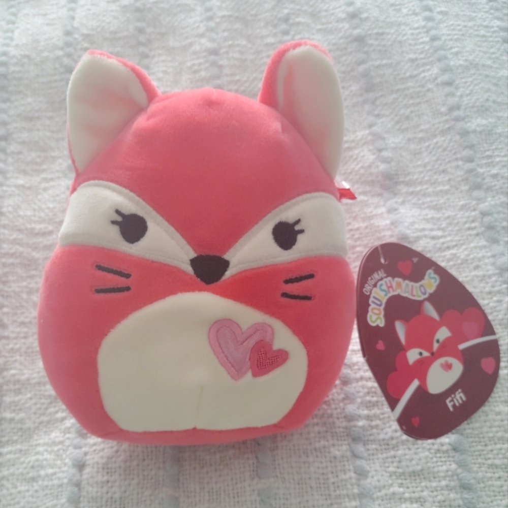 Squishmallows Valentine Squad 5'' Fifi The Red Fox W/Heart Embroidery